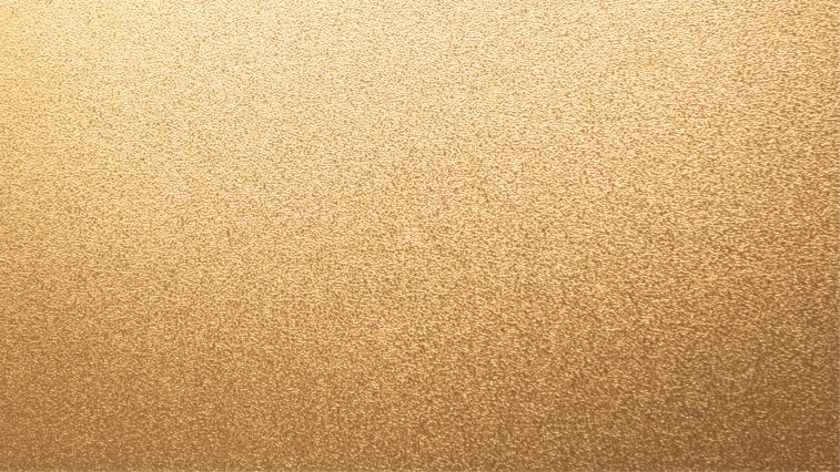 Textured gold background with shimmering elements.